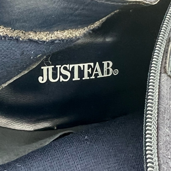 JUSTFAB Blue Yelda Buckle Tall Heeled Pointed Toe Boots Size 9.5 Women's - Picture 12 of 12